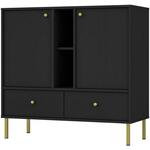 Tokyo 2 2F 2S komoda 2vrata, 2fioke 100,2x40,8x95 crna 825