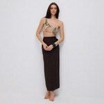 Reserved - LADIES` SARONG tamno braon 70% VISCOSE, 30% LINEN 204CP-89X