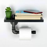 Boruraf239 BlackSilver Toilet Paper Holder
