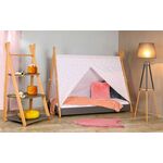 Krevet sa nastrešnicom i dušekom 180x80cm TIPI - SIVI