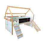 Kinder Home Montessori Dvospratna Kućica Za Dečiji Krevet Sa Toboganom, 90x200Cm