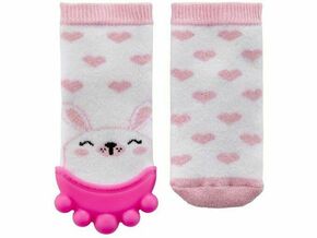 BabyJem Pamučne čarape za bebe devojčice sa glodalicom 06-12m