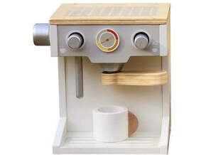 Kinder home Dečija drvena espreso mašina za kafu sa šoljicom - belo/siva