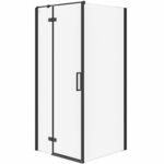 Jota leva tuš ograda 90x90x195 crni profil