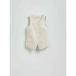 Reserved - Strukirani prsluk s lanom bež 55% LINEN, 45% COTTON YS772-08M
