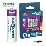 Punjiva Li-Ion 1.5V 2000mAh AA sa USB tip C ulazom za punjenje Ansmann 4 komada