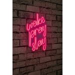 WALLXPERT Dekorativna rasveta Wake Pray Slay Pink
