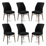 HANAH HOME Set 6 stolica Flex Black Brown