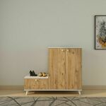 Esra - L1308 OakWhite Hall Stand