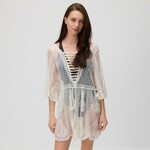 Reserved - LADIES` PONCHO boja pšenice 65% COTTON, 35% POLYAMIDE 262CP-12X