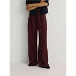 Reserved - Wide leg lanene pantalone tamno braon 62% VISCOSE, 38% LINEN 567EI-89X