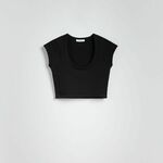 Reserved - LADIES` T-SHIRT crno 88% COTTON, 12% ELASTANE 482GO-99X