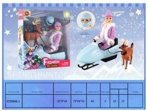 HK Mini Lutka sa devojčicom skijama i sankama