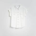 Reserved - Košulja s kratkim rukavima belo 100% VISCOSE VE095-00X