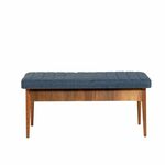 HANAH HOME Trpezarijska klupa Vina Bench Dark Blue Walnut