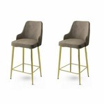 HANAH HOME Set 2 barske stolice Enox Cappuccino Gold