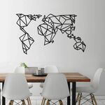WALLXPERT Zidna dekoracija World Map Metal Decor 4 Black