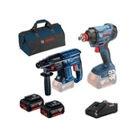 Bosch Aku elektro-pneumatski čekić GBH180-LI, aku udarni odvrtač GDX180-LI, 2xakumulator GBA18V4.0Ah