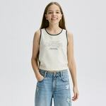 Reserved - Top s reljefnim printom krem 48% COTTON, 48% POLYESTER, 4% ELASTANE 920EK-01X