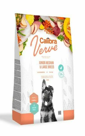 Calibra Dog Verve GF Junior Medium &amp; Large Piletina &amp; Pačetina