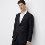 Reserved - Slim fit laneni sako crno 100% LINEN 732FW-99X