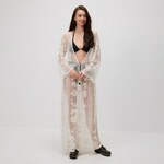 Reserved - Maxi tunika za plažu boja pšenice 50% COTTON, 50% POLYAMIDE 135CP-12X