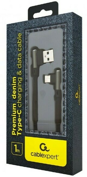 CC USB2J AMLCML 1M Gembird Premium jeans denim Type C USB kabl sa metalni pod uglom kon 1m black
