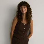 Reserved - Prsluk za odelo tamno braon 64% POLYESTER, 34% VISCOSE, 2% ELASTANE YS848-89X
