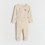 Reserved - BABIES` BODY SUIT & TROUSERS krem 95% COTTON, 5% ELASTANE 5005S-01X