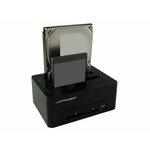 HDD DOCKING LC-DOCK-U3-CR USB3.0 2x HDD/SSD Cardreader + 1x USB3.0 HUB Black