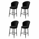 HANAH HOME Set 4 barske stolice Alte Black