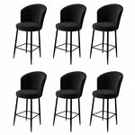 HANAH HOME Set 6 barskih stolica Alte Black