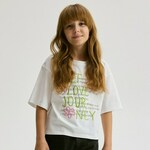 Reserved - Majica kratkih rukava s aplikacijom krem 100% COTTON 317DB-01X