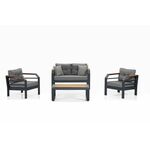Assento 2+1+1+S - Grey, Black GreyBlack Garden Lounge Set