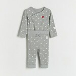 Reserved - BABIES` BODY SUIT & TROUSERS svetlo siva 95% COTTON, 5% ELASTANE 5005S-09M
