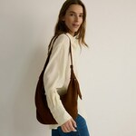 Reserved - Torba za rame od antilopa braon 100% LEATHER 355CN-88X