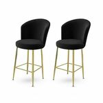 Alte - Black, Gold BlackGold Bar Stool Set (2 Pieces)