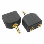 Xwave Adapter Y audio,3.5mm na 2x3.5mm,crni