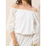 Sinsay - Pamučna bluza otvorenih ramena - krem krem SS 2025 905EN-01X
