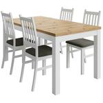 Agbet set 1 produživi sto + 4 stolice natur (artisan hrast)/beli