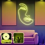 OPVIQ Zidna LED dekoracija Face Art Large Yellow