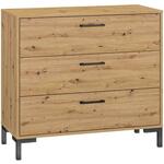 Nevio 09 komoda 3 fioke 92x40x83 cm natur (artisan hrast)