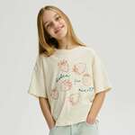 Reserved - Majica kratkih rukava s printom nude 100% COTTON 914EA-02X