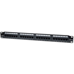 INTELLINET Prespojni panel, Cat6, UTP, 24 porta, 19'', 1U crni