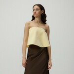 Reserved - LADIES` BLOUSE svetlo žuta 66% POLYESTER, 27% VISCOSE, 7% ELASTANE 545EH-10X