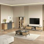 Hanah Home RL6-AA Atlantic PineAntracit Garnitura za Dnevnu Sobu