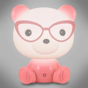 Stona lampa Teddy Bear Eyeglass LED roza