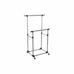 FIVE STALAK ZA GARDEROBU DUPLI 150X66X153 PP/INOX CRNA 138923