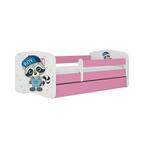 Babydreams krevet+podnica+dušek 80x144x61 cm beli/roze/print rakun