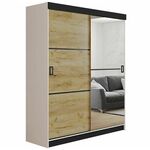 Retro 2L ormar/ogledalo 2 vrata 138x59x205 beli/hrast
